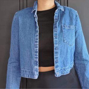 super cute cropped jean jacket
